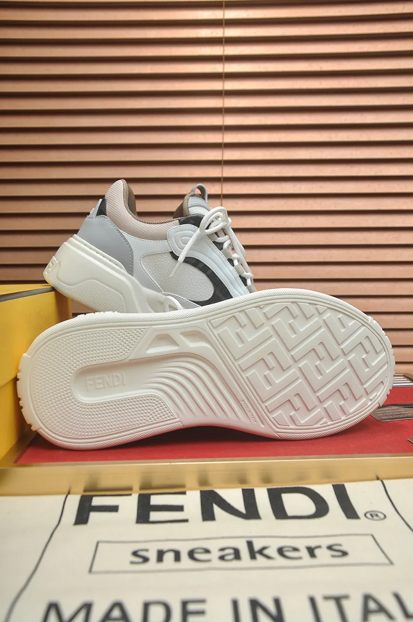Men's shoes 💰600💶 [Fendi] The latest casual sports shoes 🔥 Many 💑 stars have the same style FD match. The original version is a one-to-one replica. Designer Kim Jones's first fendi match and Donkey brand Trainer basketball sneakers. Material: Original silk mesh. Lining: Breathable mesh. Packaging: Original 1:1 matching high-end packaging. Size: 38-45 (45 is custom-made and cannot be returned or exchanged)